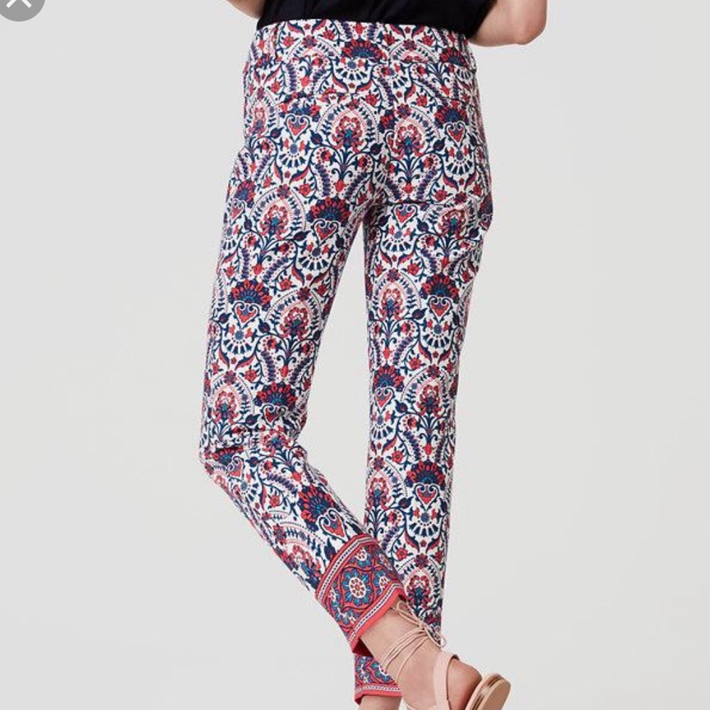 NWT LOFT Floral Mosaic Riviera Pants in Marisa Fit